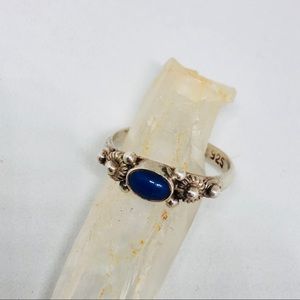 Vintage Sterling Silver Ring with Blue Stone